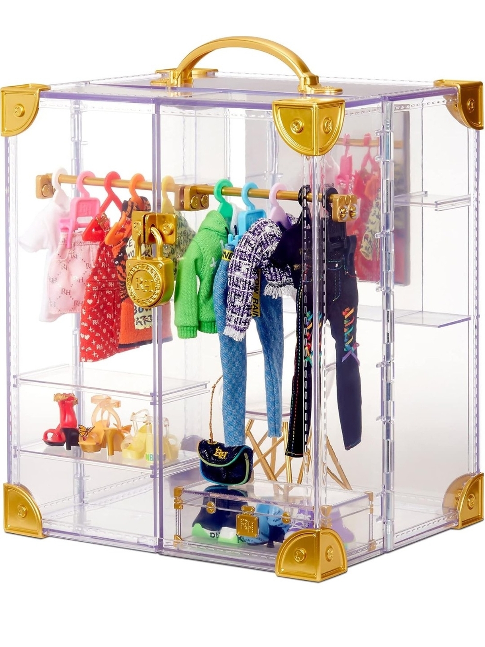 Rainbow Deluxe Fashion Closet Playset - Clear with Gold Accents